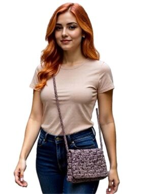 SAK Sustainable, Stylish, Hand-Crocheted Purple Crossbody VINTAGE Bag from Saxs